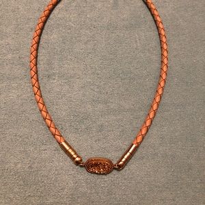 Rose Gold Drusy & leather choker